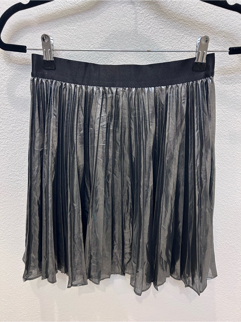 Express Metallic Gray Pleated Women's Skirt